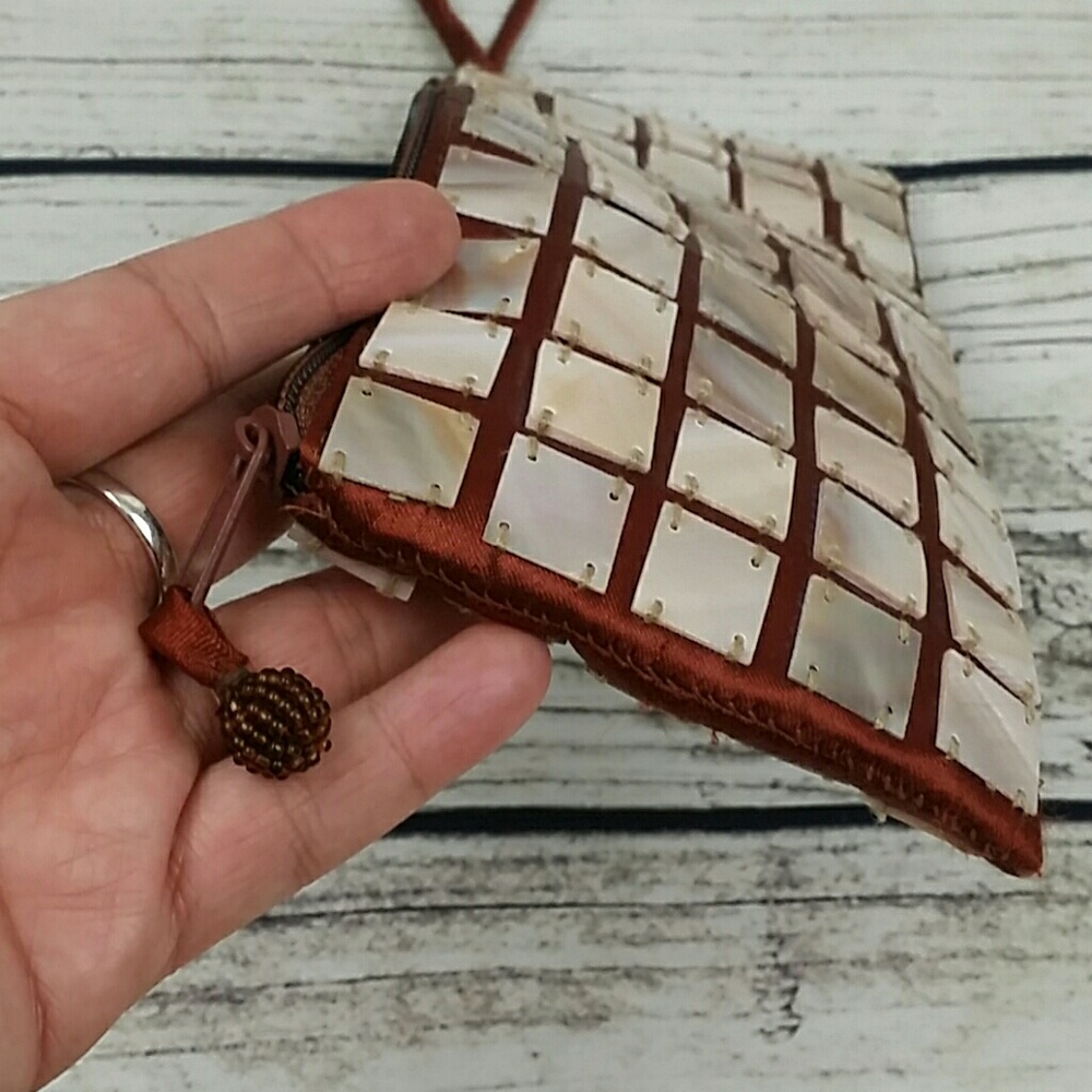 Brown Satin Clutch - Picture 7 of 8